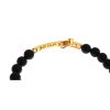 Authentic NIALAYA Bracelet with Matte Onyx Beads and CZ Diamond Cross – XS