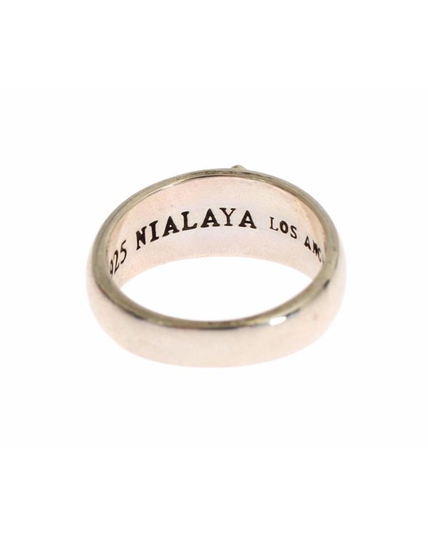 NIALAYA Mens Ring – Sterling Silver Men – 60 EU