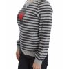 EXTE Crew-neck Pullover Sweater with Gray Striped Motive 40 IT Women