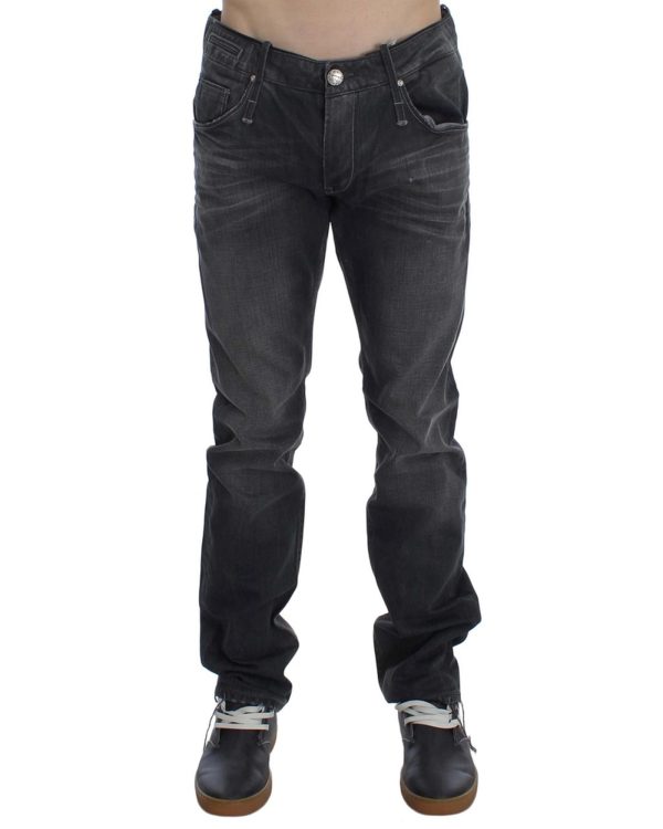 ACHT Mens Jeans – Straight Regular Fit with Logo Details W34 US Men