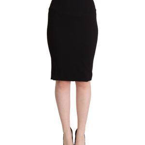 Pencil Cut High Waist Skirt with Logo Details Women