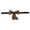 Dolce & Gabbana Gold-Tone Silk Rhinestone Bow Tie One Size Women