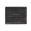 Embossed Leather Womens Wallet with Press Button Closure One Size Women