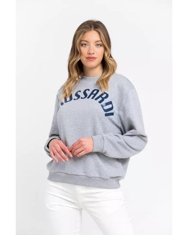 Oversized Round-neck Sweatshirt with Maxi Lettering – L