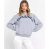 Oversized Round-neck Sweatshirt with Maxi Lettering – L