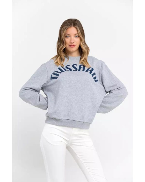 Oversized Round-neck Sweatshirt with Maxi Lettering – L