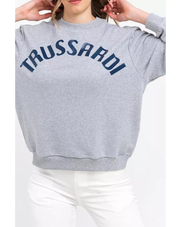 Oversized Round-neck Sweatshirt with Maxi Lettering – L