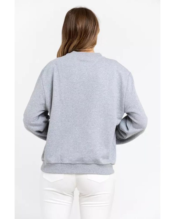 Oversized Round-neck Sweatshirt with Maxi Lettering – L