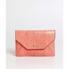 Envelope Clutch with Perforated Details in Elaphe Leather One Size Women