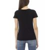 Short Sleeve T-shirt with V-neck and Front Print – M