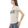 Short Sleeve T-shirt with V-neck and Front Print – M