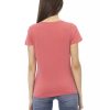 Short Sleeve T-shirt with V-neck and Front Print – L