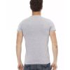 Short Sleeve Round Neck T-shirt with Front Print – M