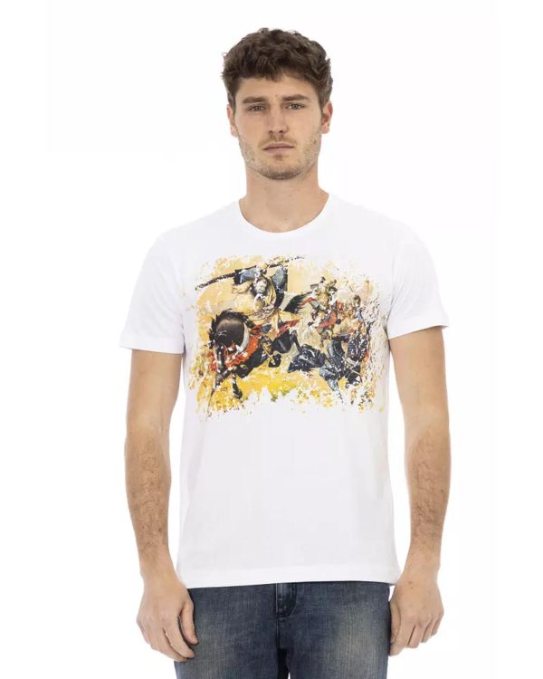 Short Sleeve T-shirt with Round Neck and Front Print – 3XL