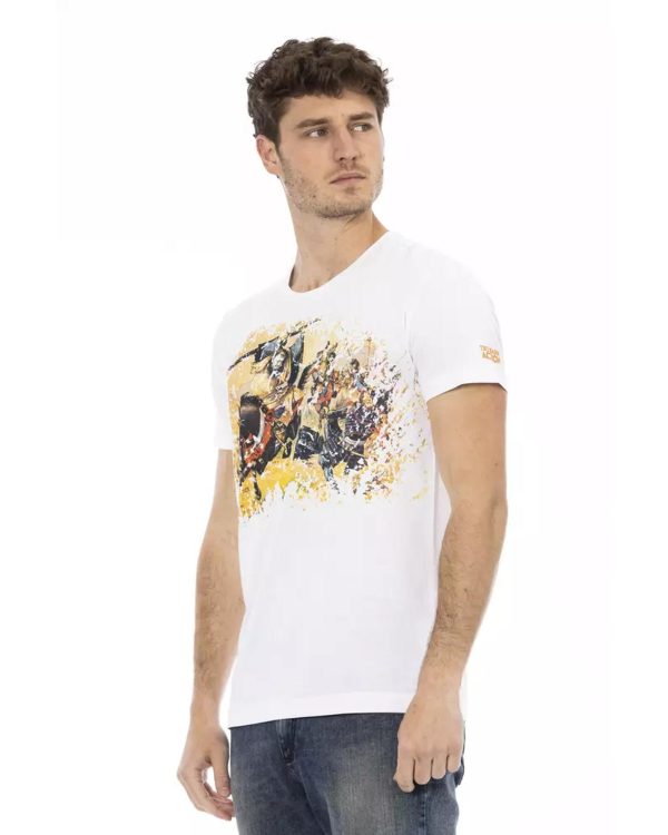 Short Sleeve T-shirt with Round Neck and Front Print – 3XL