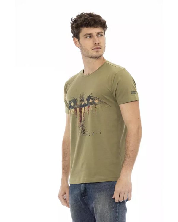 Short Sleeve T-shirt with Round Neck and Front Print – 3XL