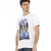 Front Print Short Sleeve T-shirt with Round Neck – 3XL