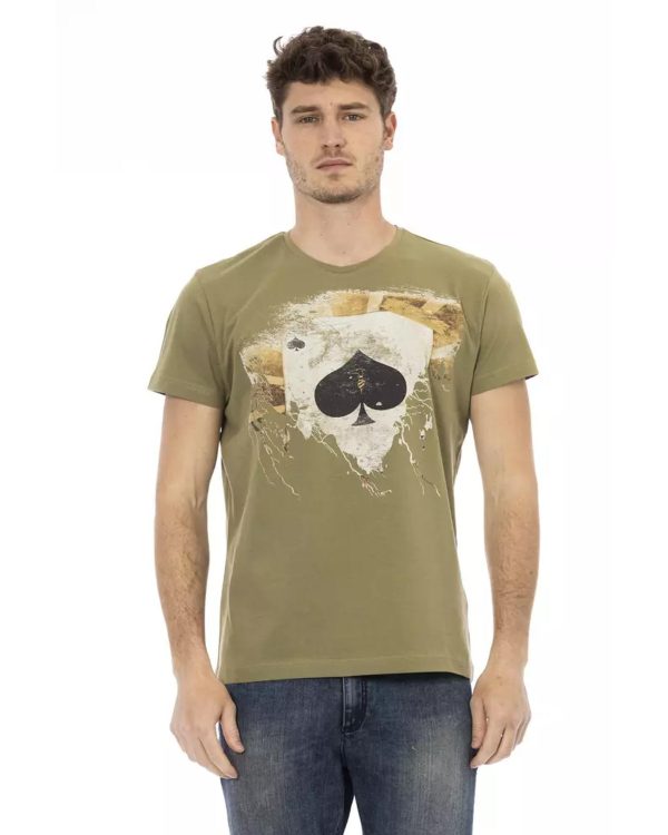 Printed Short Sleeve Round Neck T-shirt – L