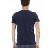 Short Sleeve T-shirt with Round Neck and Front Print – L