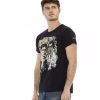 Short Sleeve T-shirt with Round Neck and Front Print – L