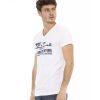 Short Sleeve V-Neck T-shirt with Front Print – 2XL