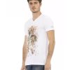 Short Sleeve V-Neck T-shirt with Front Print – 3XL