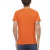 Short Sleeve T-shirt with V-neck and Front Print – L