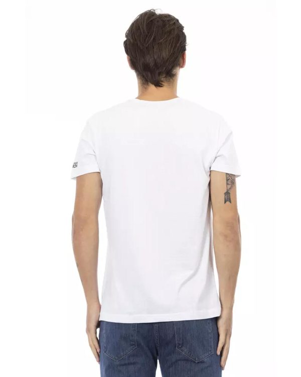 Short Sleeve T-shirt With V-neck. Front Print. – L