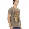 Short Sleeve T-shirt with V-neck and Front Print – 3XL