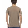 Short Sleeve T-shirt with V-neck and Front Print – 3XL