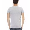 Short Sleeve T-shirt with V-neck and Print – L