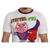 Authentic Dolce & Gabbana Roundneck Short Sleeve T-shirt with Super Pig Motive 46 IT Men