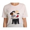 DOLCE & GABBANA Figure Family Silk T-Shirt Women – 36 IT