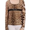 Roberto Cavalli Long Sleeve Round Neck Leopard Top Women – 46 IT