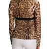 Roberto Cavalli Long Sleeve Round Neck Leopard Top Women – 46 IT