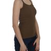 Brown Round Neck Sleeveless Spaghetti Strap Top Blouse Women – 42 IT