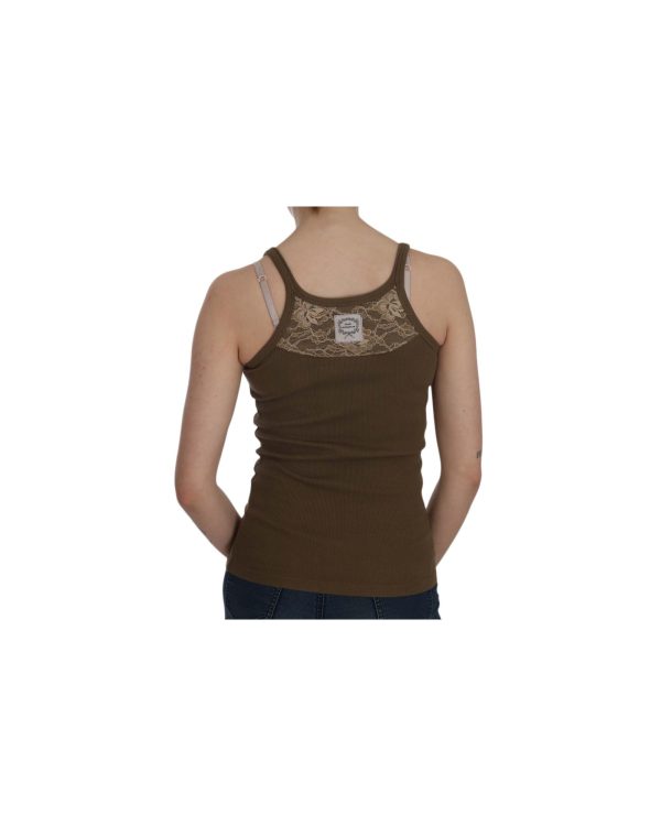 Brown Round Neck Sleeveless Spaghetti Strap Top Blouse Women – 42 IT