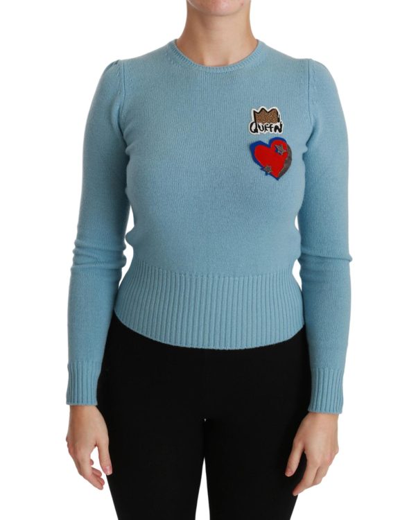 Gorgeous Queen Heart Beaded Crown Embroidery Sweater 36 IT Women