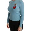 Gorgeous Queen Heart Beaded Crown Embroidery Sweater 36 IT Women