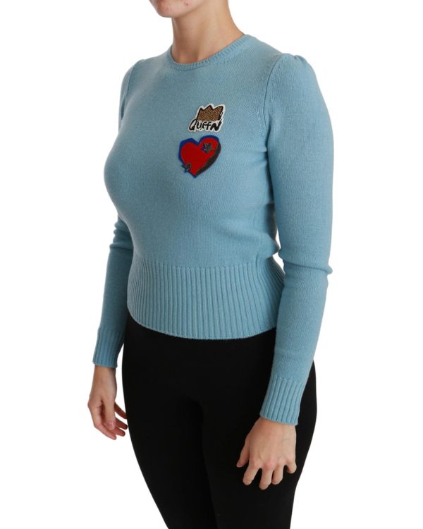 Gorgeous Queen Heart Beaded Crown Embroidery Sweater 36 IT Women