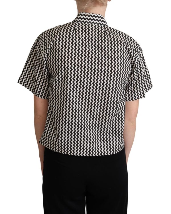 Signature Zigzag Design Cotton Polo by Dolce & Gabbana – 40 IT