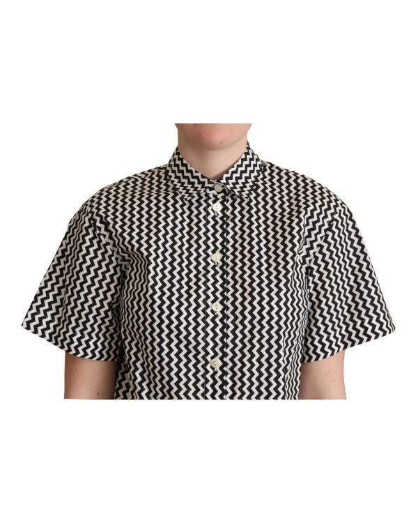 Signature Zigzag Design Cotton Polo by Dolce & Gabbana – 40 IT