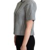 Checkered Design Collared Polo with Short Sleeves Women – 40 IT