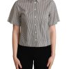 Striped Cotton Polo with Collar and Button Placket Women – 40 IT