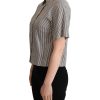 Striped Cotton Polo with Collar and Button Placket Women – 40 IT