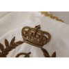 Gorgeous Dolce & Gabbana Silk T-Shirt with Gold DG Crown Logo Embroidery 38 IT Women