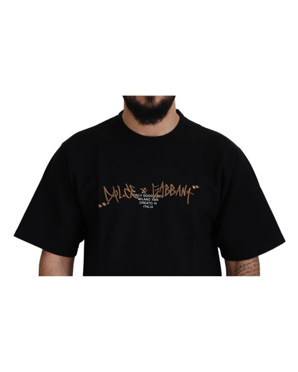 Authentic Dolce & Gabbana Black Logo T-Shirt – 44 IT