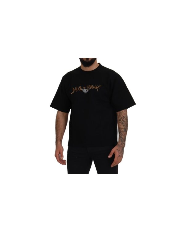 Authentic Dolce & Gabbana Black Logo T-Shirt – 44 IT