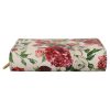 Floral Print Bifold Continental Wallet with Zipper Closure One Size Women