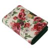 Floral Print Bifold Continental Wallet with Zipper Closure One Size Women